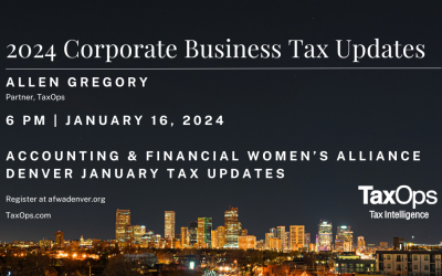 Allen Gregory CPE on 2024 Corporate Business Tax for AFWA