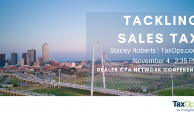Stacey Roberts to Speak to DealerCPA Network on Sales Tax