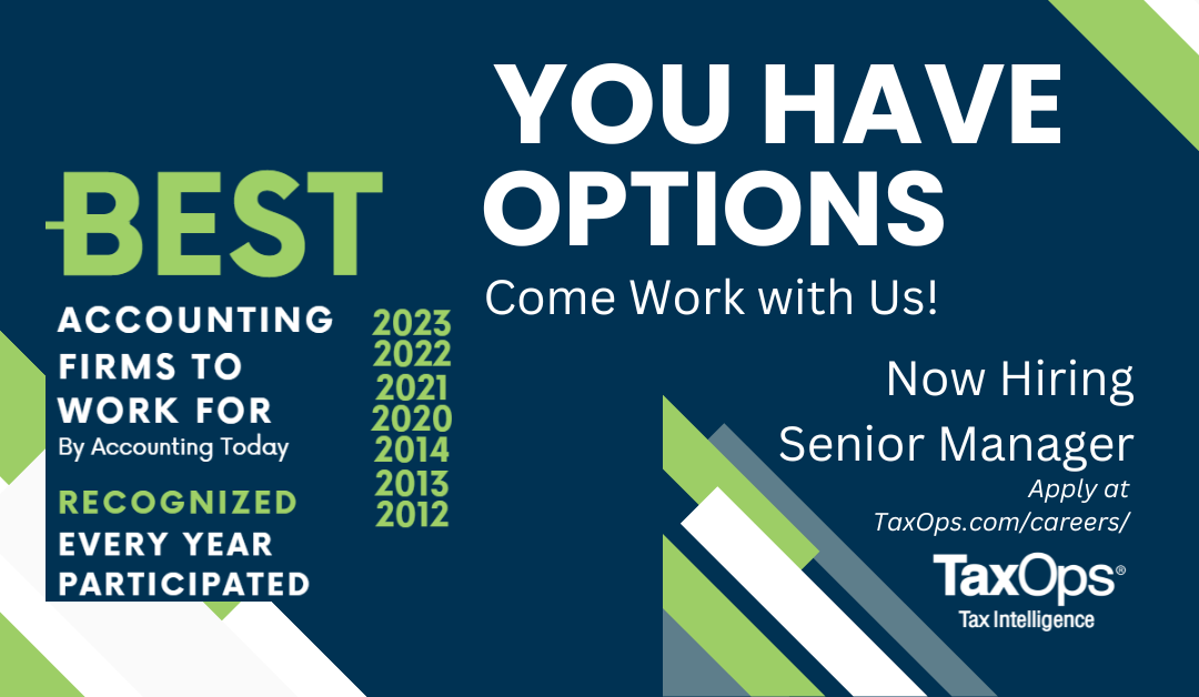 Now Hiring: Tax Senior Manager, CPA