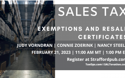 Sales Tax Exemptions and Resale Certificates CPE