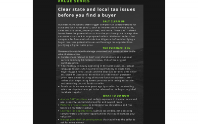 Tax due diligence strategy #1: Salt clean up