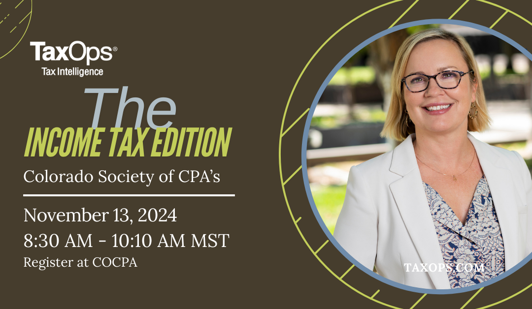 Stacey Roberts Presents COCPA’s Income Tax Edition